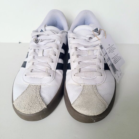 Adidas VL Court 3.0 Skateboarding Black Stripe White Sneakers Women's Size 6.5 - Picture 8 of 16